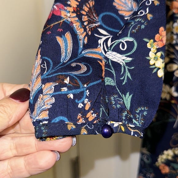 Navy Blue Floral Print Dress from Lulu - Picture 6 of 11